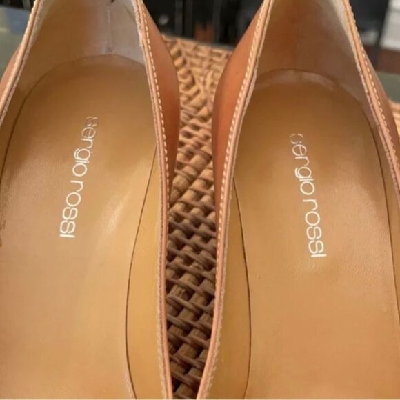 Sz 36 *Sergio Rossi* VeroCuoio Leather *Kitten Heels* Bow tie - Picture 3 of 11